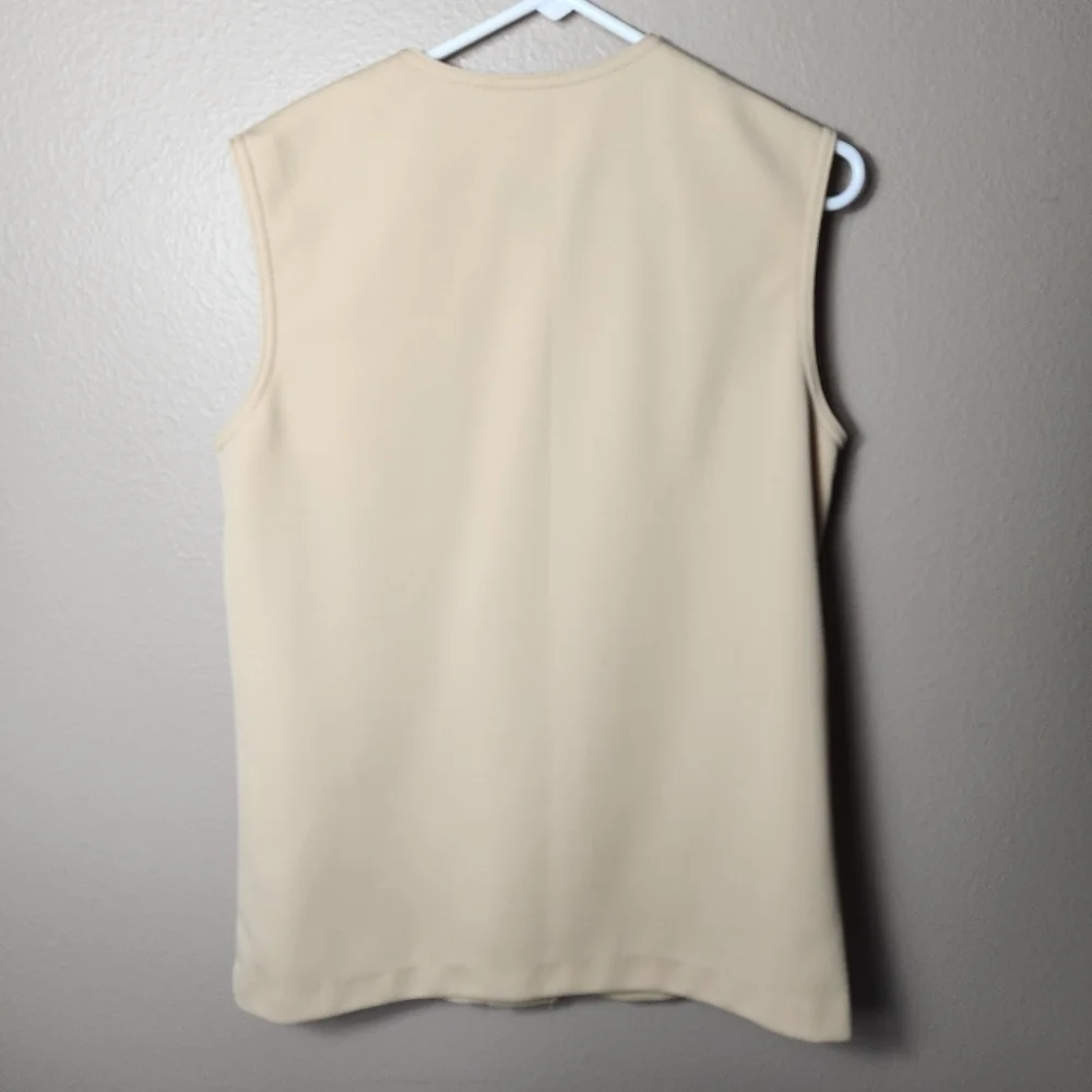 Vintage Jack Winter 60s Buttonfront Straw Yellow Tunic Vest-Size L